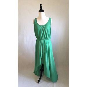 Forever 21 Green Sleeveless Hi-Low Wrap Long Dress / Medium M